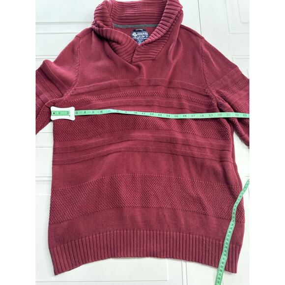 American Rag CIE Men's Multi-Texture Shawl-Collar Sweater Dark Scarlet Red XXL - Picture 4 of 6